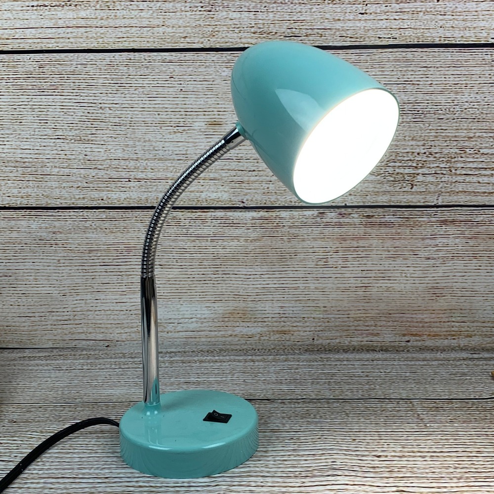 Intertek Desk Lamp Flexible‎ Gooseneck Adjustable Task Light Aqua Blue